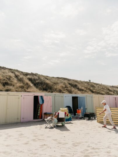 Domburg Strand Gekleurde Strandhuisjes