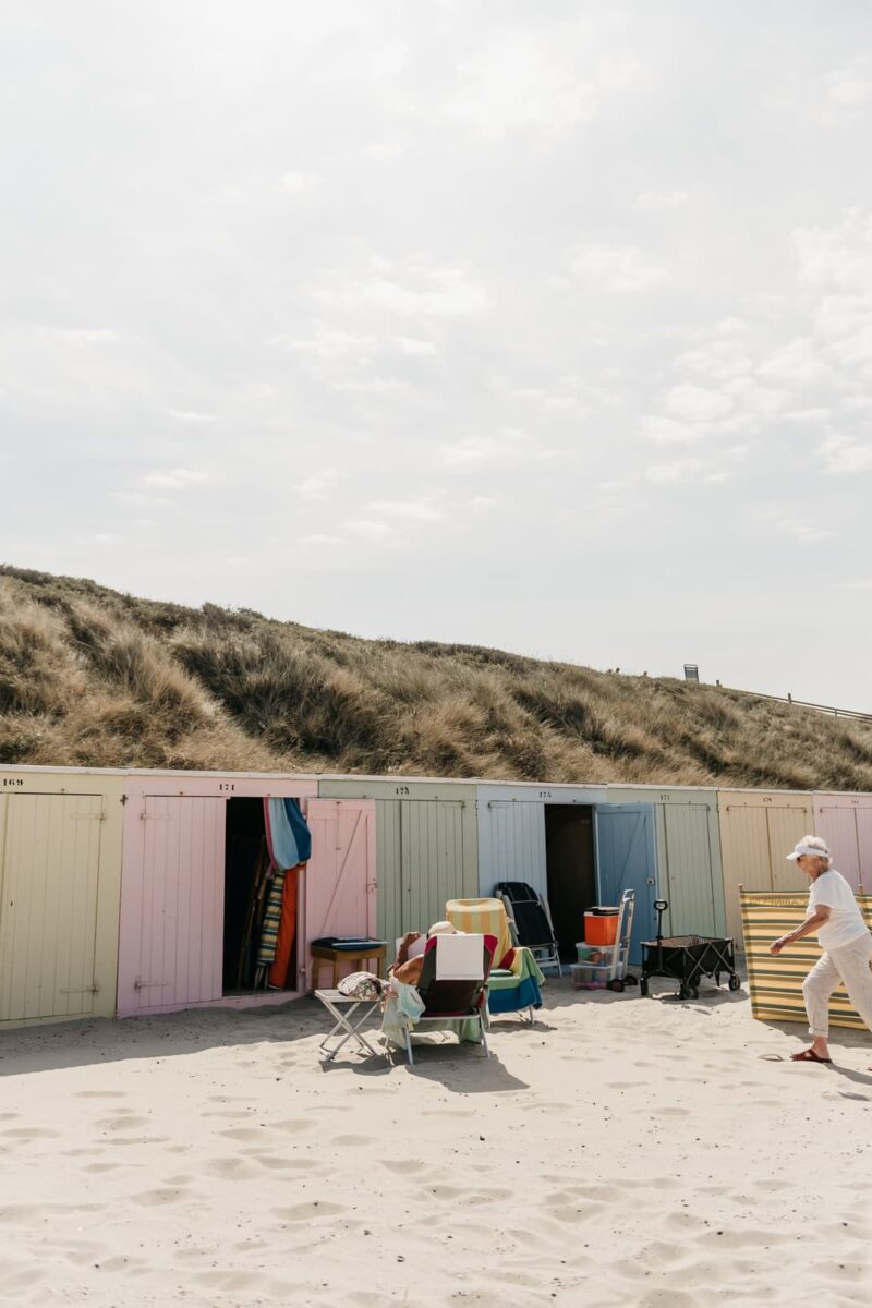 Domburg Strand Gekleurde Strandhuisjes