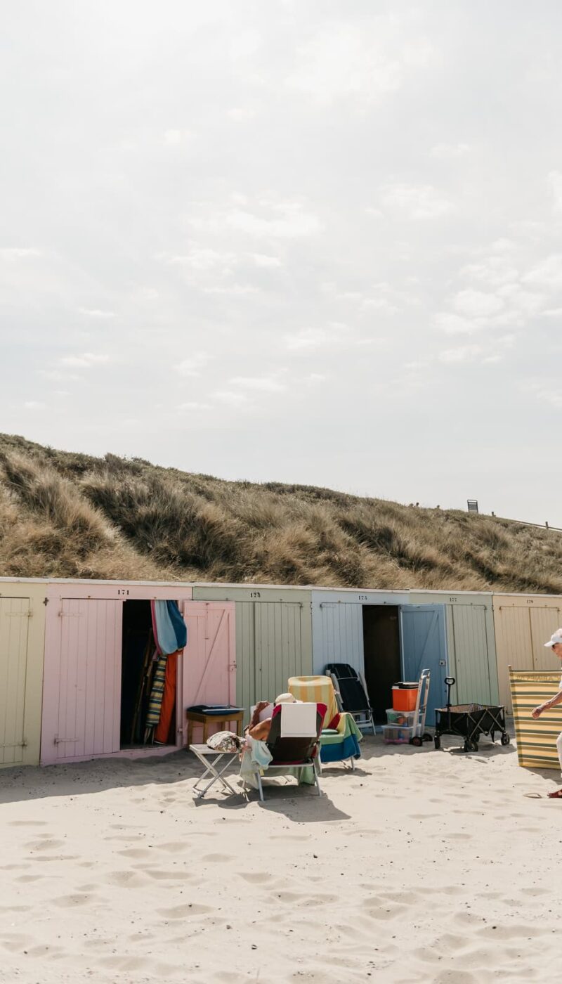 Domburg Strand Gekleurde Strandhuisjes