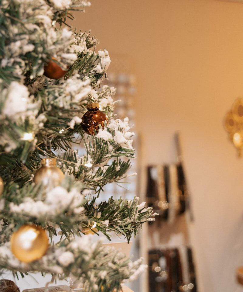 Kerstboom bij winkel Essiesstyle in Goes